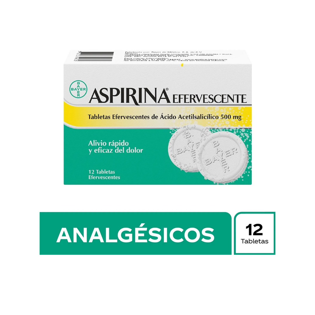 ASPIRINA EFERV 500MG TABLETA EFERVESCENTE CAJA X 12