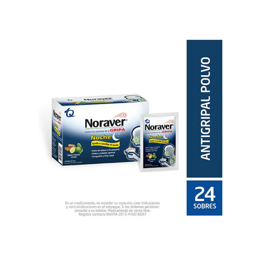 NORAVER NOCHE 500 MG/10 MG/25 MG POLVO GRANULADO CAJA X 24 SOBRES
