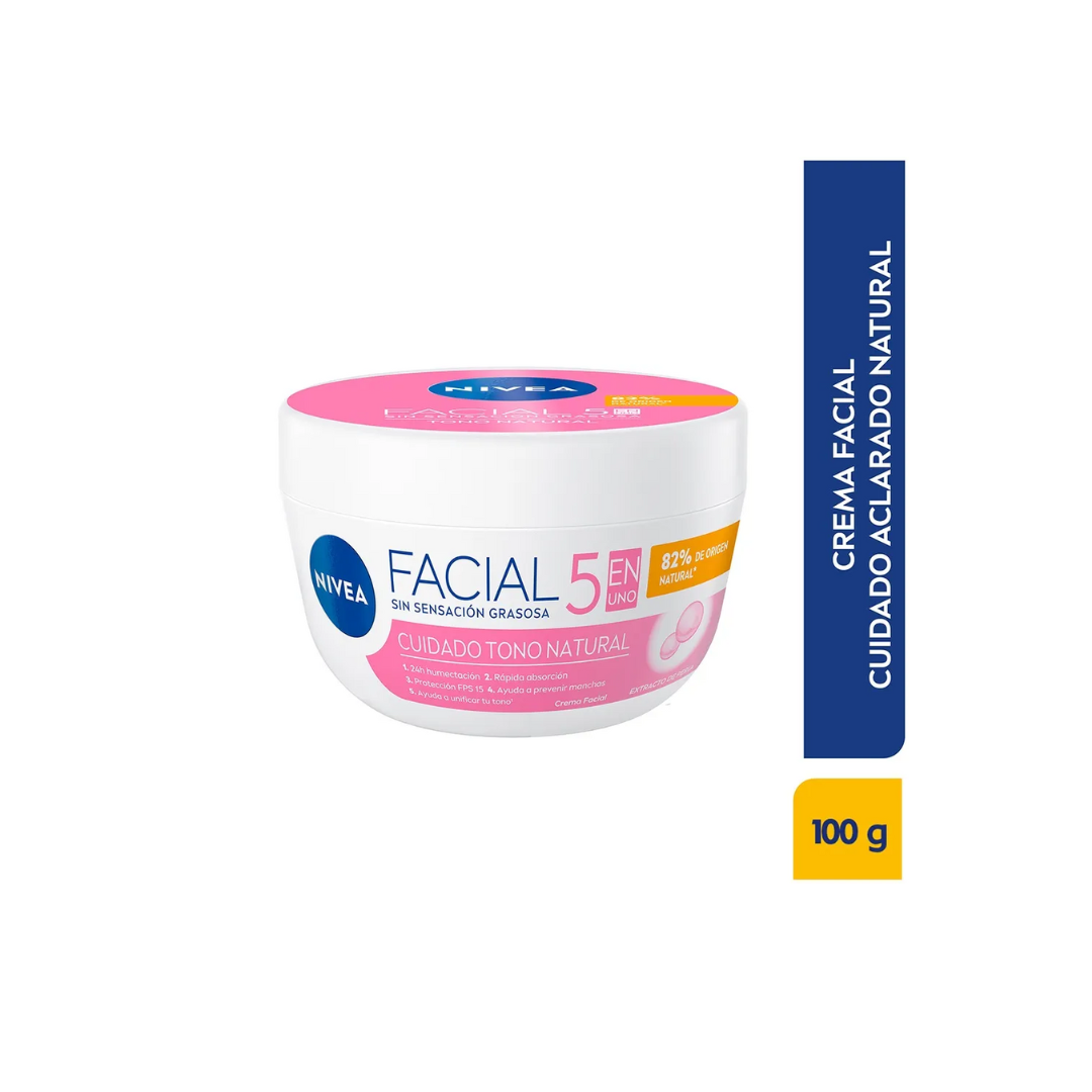 NIVEA CUIDADO ACLARADO NATURAL CREMA FACIAL FRASCO X 100 ML