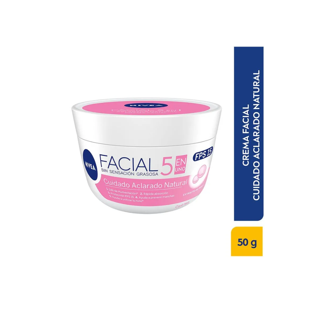 NIVEA CUIDADO ACLARADO NATURAL CREMA FACIAL FRASCO X 50 ML