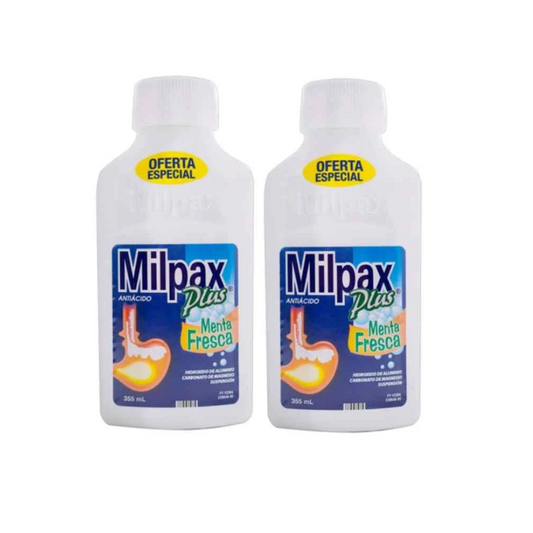 MILPAX PLUS MENTA 2 X 1 SUSPENSION ORAL FRASCO X 355 ML