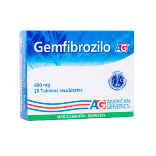 GEMFIBROZILO AG 600 MG TABLETA CAJA X 20