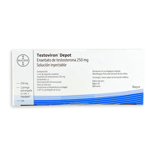 TESTOVIRON DEPOT BAYER 250 MG SOLUCIÓN INYECTABLE CAJA X 1