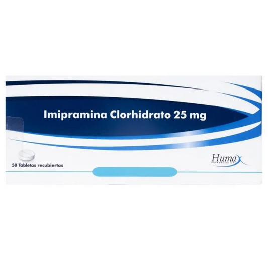 IMIPRAMINA CLORHIDRATO HUMAX 25 MG TABLETA RECUBIERTA CAJA X 50