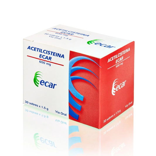 ACETILCISTEINA ECAR 600 MG SOBRE X 1.5 GR POLVO GRANULADO CAJA X 30 SOBRES