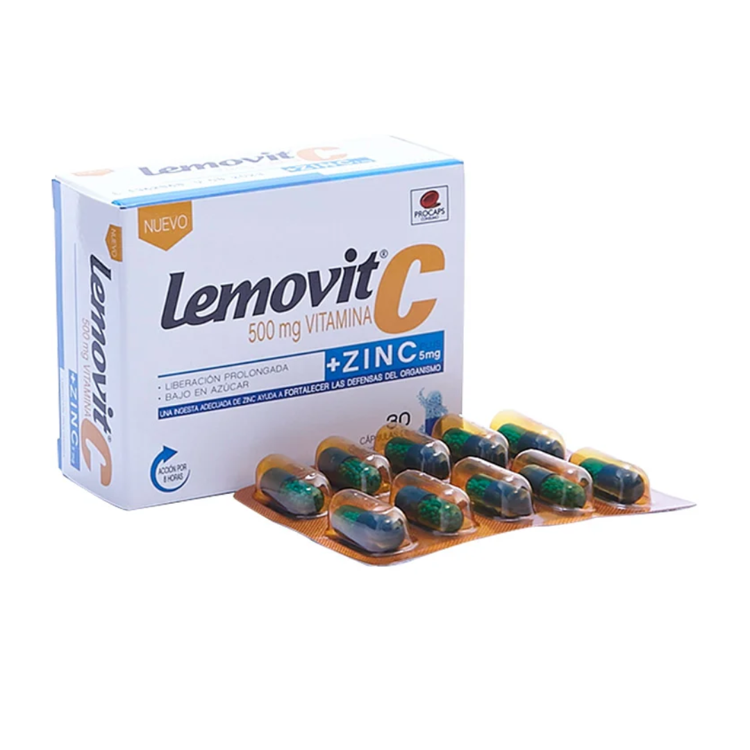 LEMOVIT C + ZINC PLUS 500/5 MG CAPSULA LIBERACIÓN PROLONGADA CAJA X 30