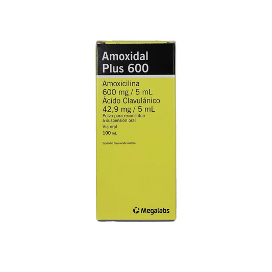 AMOXIDAL PLUS 600MG/42.9 MG/ 5 ML POLVO PARA SUSPENSIÓN FRASCO X 100 ML