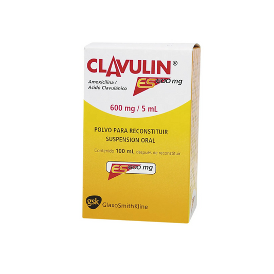 CLAVULIN ES 600 MG 12 G/0.858 G POLVO PARA SUSPENSIÓN FRASCO X 100 ML