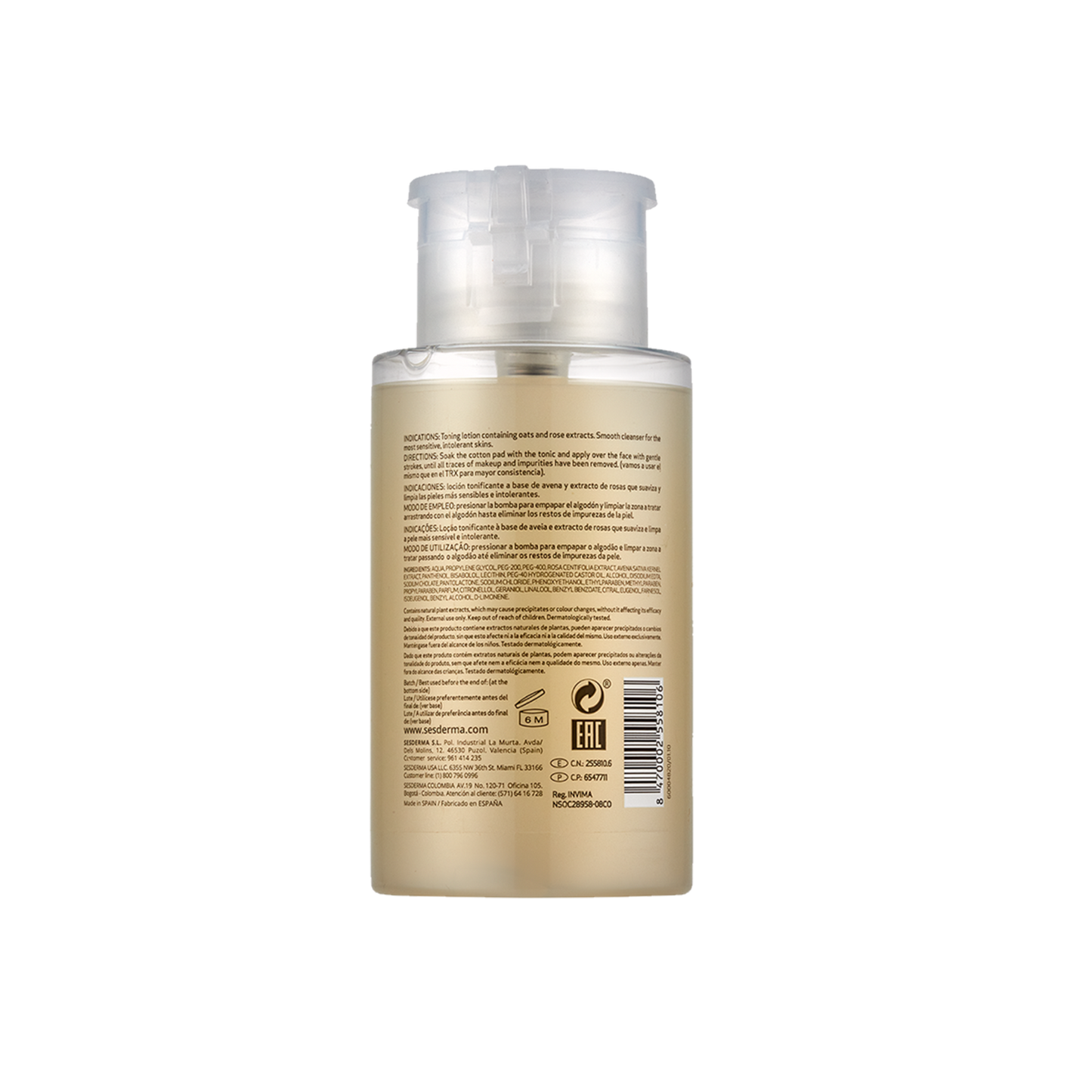 HIDRADERM AGUA DE AVENA ROSAS LOCION FACIAL POTE X 200 ML