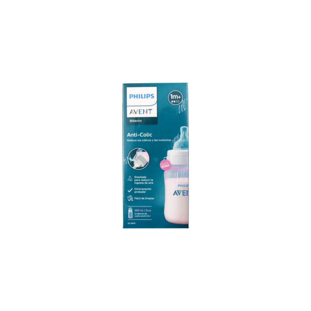 AVENT TETERO VALVULA ANTICOLICO 11 ONZ ROSADO NA CAJA X 1