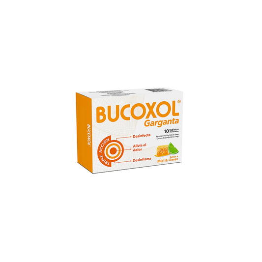 BUCOXOL 3MG LIMON Y MIEL TABLETA MASTICABLE CAJA X 10