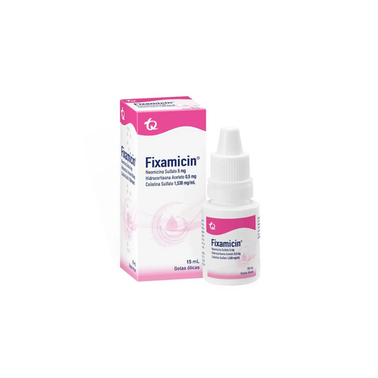 FIXAMICIN 5 G/0.5 G/1.538 G SUSPENSION OTICA FRASCO X 15 ML