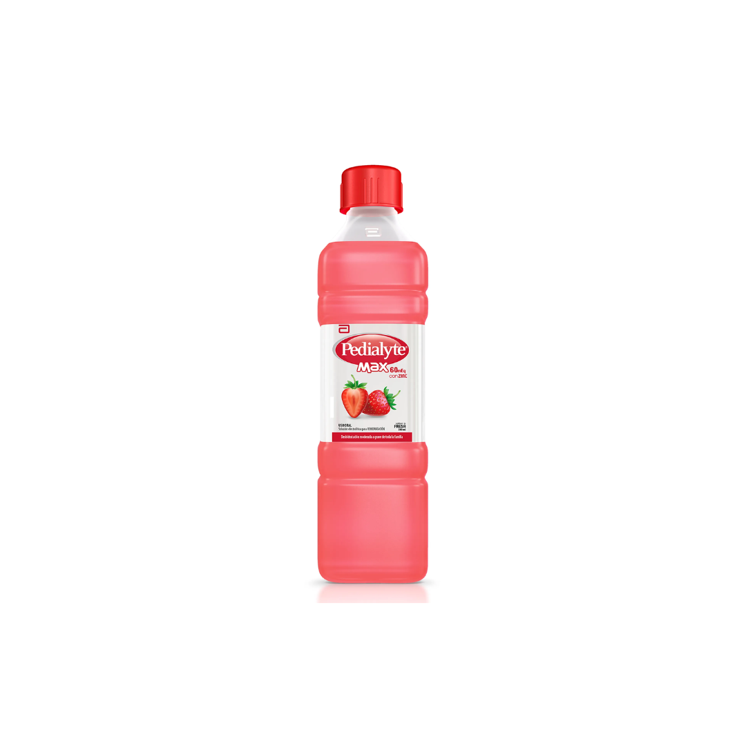 PEDIALYTE MAX ZINC 60 MEQ  FRESA SOLUCIÓN ORAL FRASCO X 500 ML