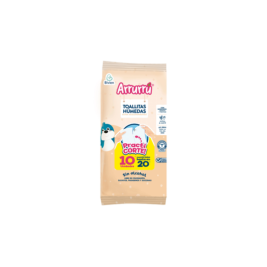 TOALLAS HUMEDAS ARRURRU EXTRA ACOL AVENA NA PAQ X 10 UNDS