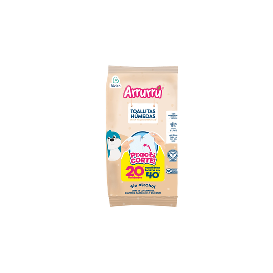 TOALLAS HUMEDAS ARRURRU EXTRA ACOL AVENA NA PAQ X 20 UNDS