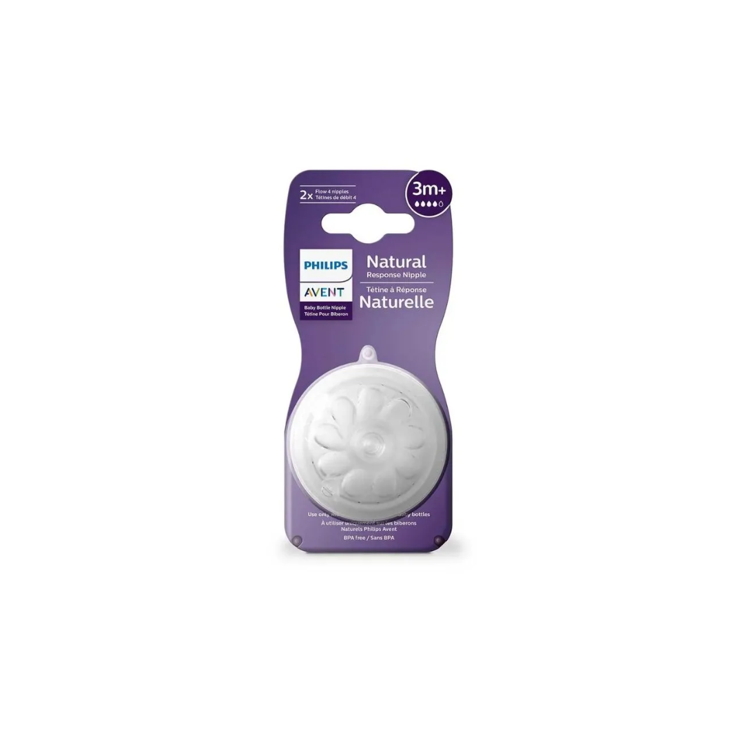 AVENT CHUPO RESPUESTO NATURAL ANTICOLICO FLUJO 4 VARIABLE NA CAJA X 2
