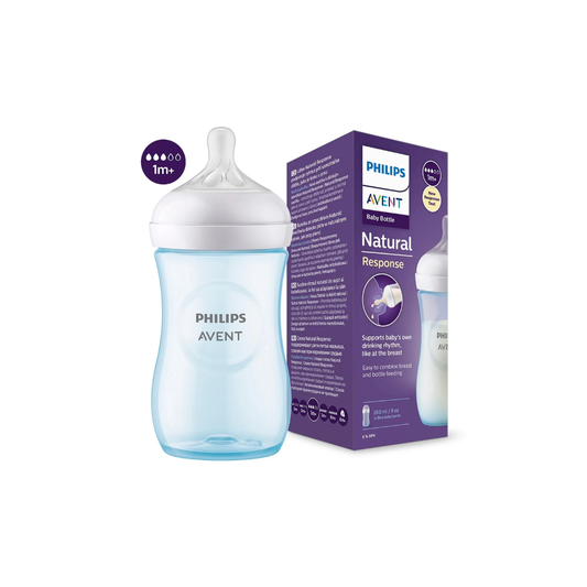 AVENT TETERO NATURAL 9 ONZ AZUL PLASTICO NA CAJA X 1