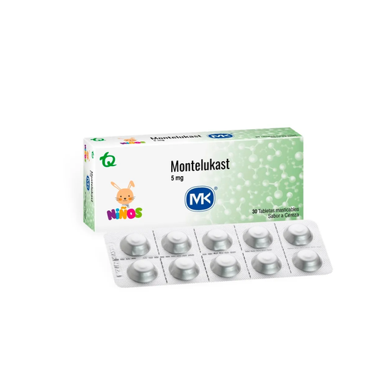 MONTELUKAST MK 5 MG TABLETA MASTICABLE CAJA X 30
