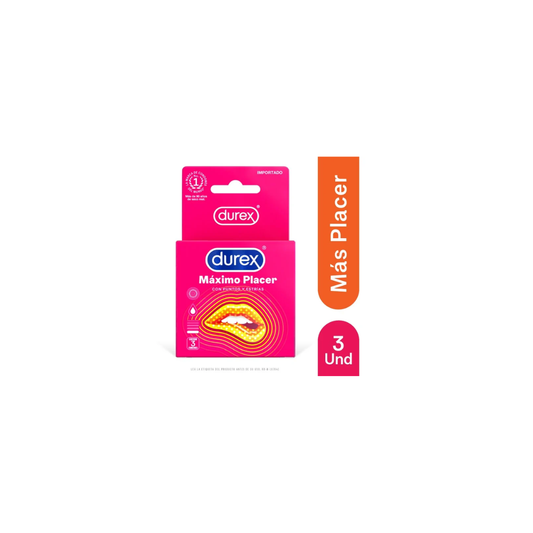 DUREX CONDON MAXIMO PLACER NA CAJA X 3