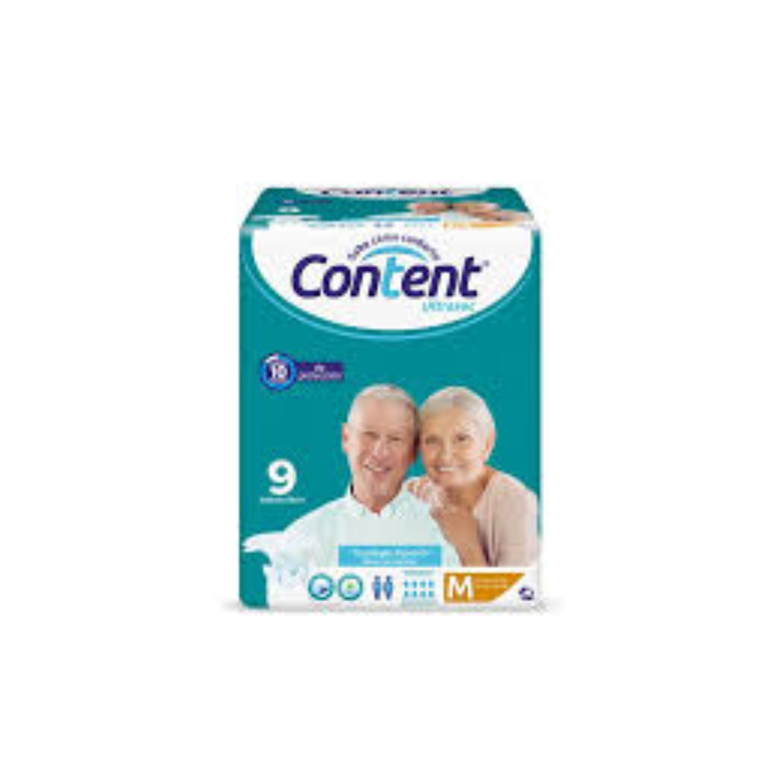 PAÑAL ADULTO CONTENT MEDICAL TALLA M NA CAJA X 9
